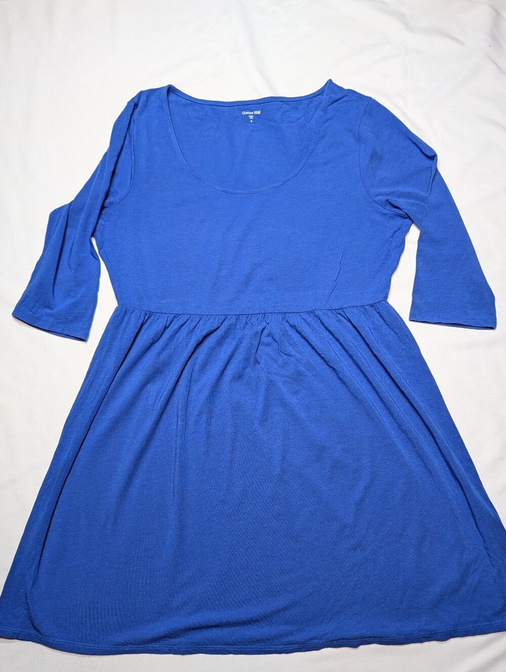 Garnet Hill Royal Blue Empire Waist Dress Size Medium